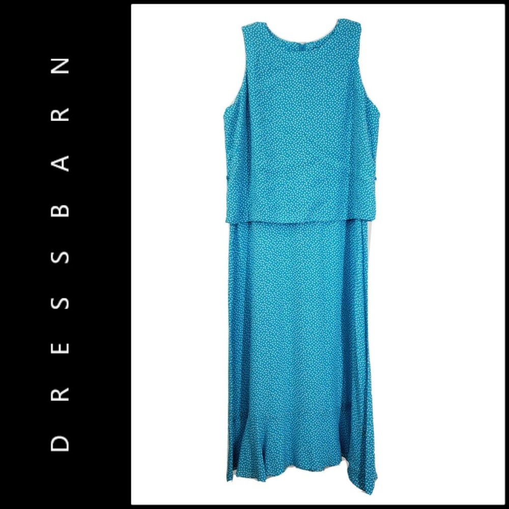 Dressbarn Women's Sleeveless Polka Dots Long Dress - Picture 10 of 10